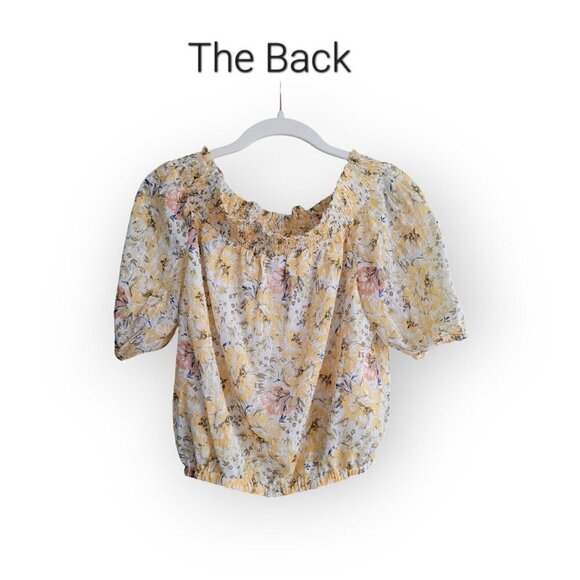 Joie NWT Floral Off-Shoulder Yellow Blouse Size Small - Picture 4 of 9